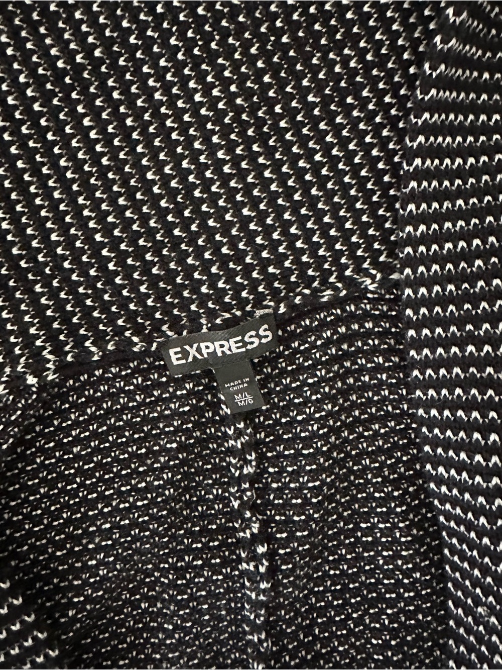 Express Short Sleeve Open Cardigan - Black & White - Picture 2 of 4